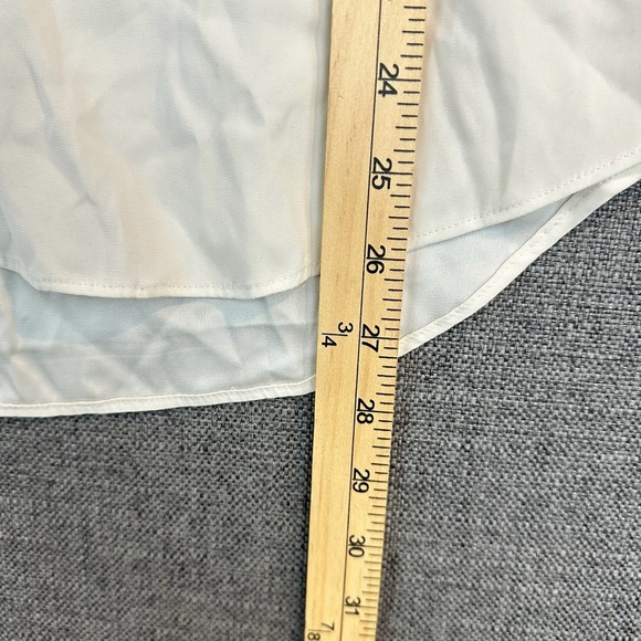 Express Womens V Neck Short Sleeve Top White Casual Blouse Small S - Picture 3 of 6